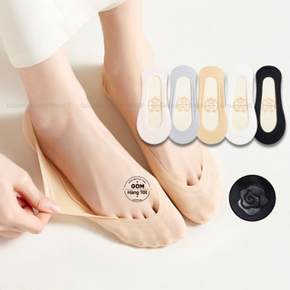 Tất nữ lười có đệm silicon chống tuột gót, vớ nữ đi giày búp bê chất liệu cotton thoáng khí khử mùi êm chân -TNBB-1DOI