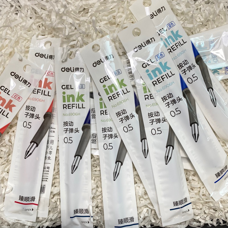 Ruột bút gel Deli cao cấp 6906H ngòi 0,5mm dùng thay cho bút A575, S60, S101