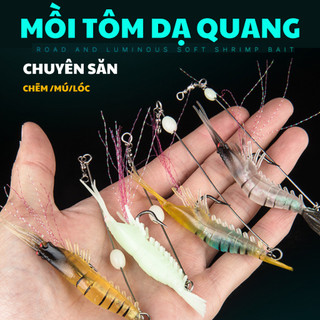 Mồi Tôm Giả Dạ Quang Câu Cá Lóc ,Chẽm , Mú,...