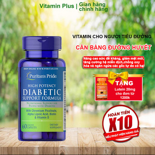 Viên uống bổ sung vitamin và khoáng chất cân thiết cho người tiểu đường, Diabetic Support Formula 60 viên
