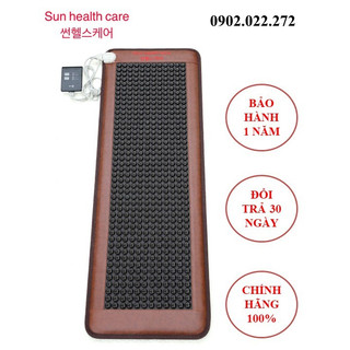 Thảm đá nóng Hàn Quốc Sun health care KT 50x150 đá tròn đen