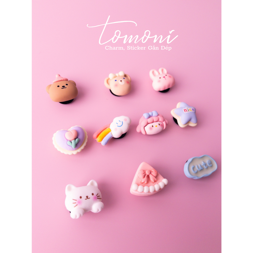 Sticker Cute Gắn Dép, Charm DIY Hoạt Hình Dễ Thương - HQ51