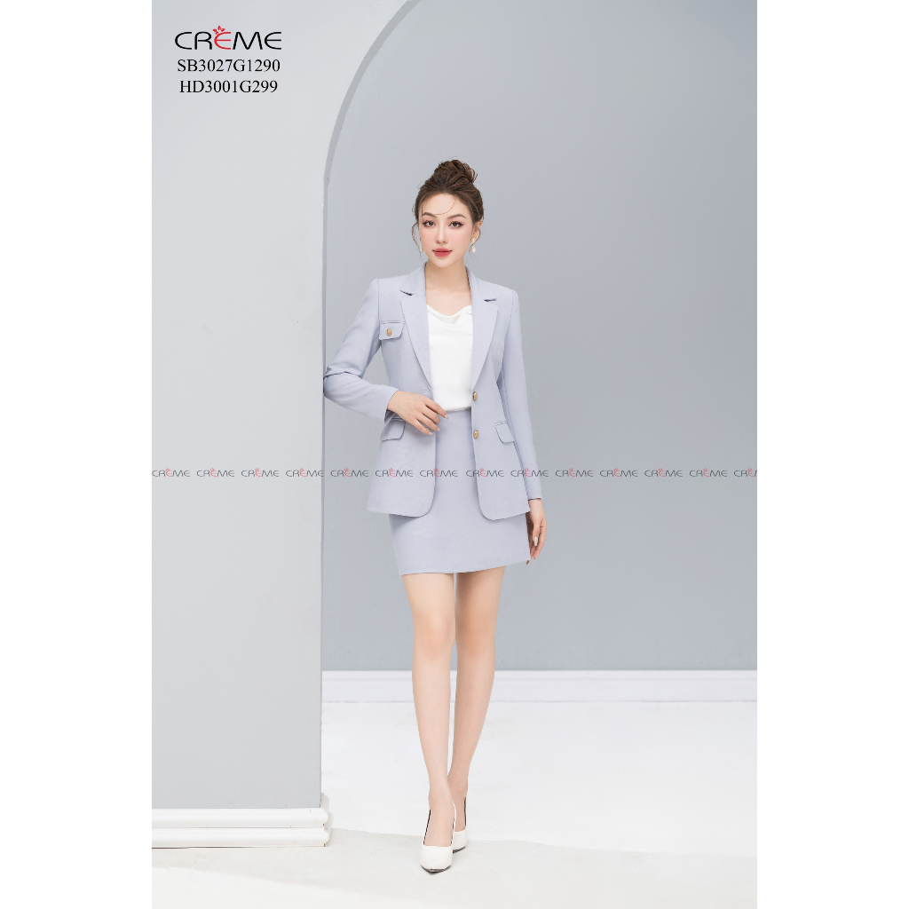 Set bộ áo vest và chân váy