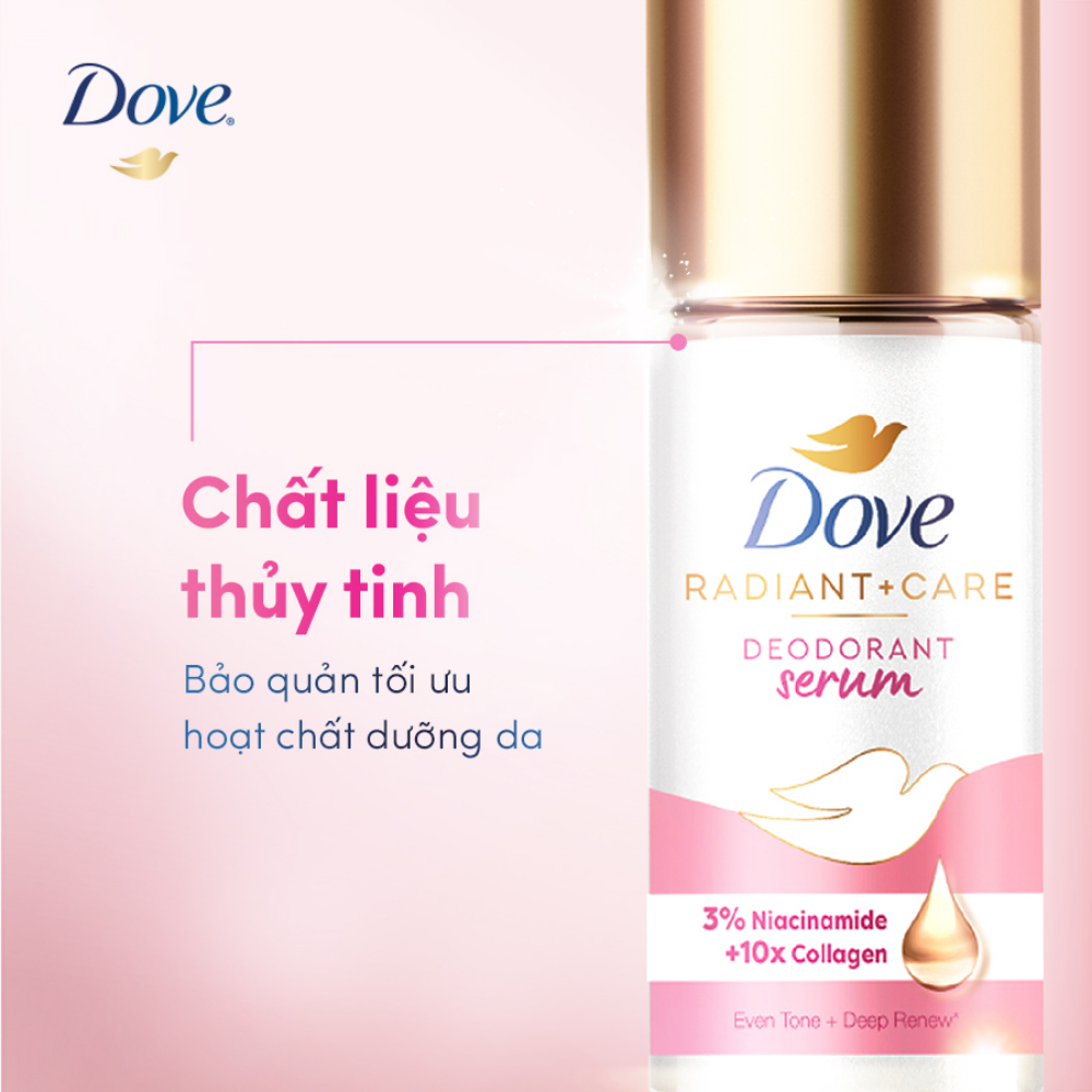 Lăn Khử Mùi Dove Tinh Chất Serum Bright - Care Deodorant Serum 3% Niacinamide Collagen Vitamin C E