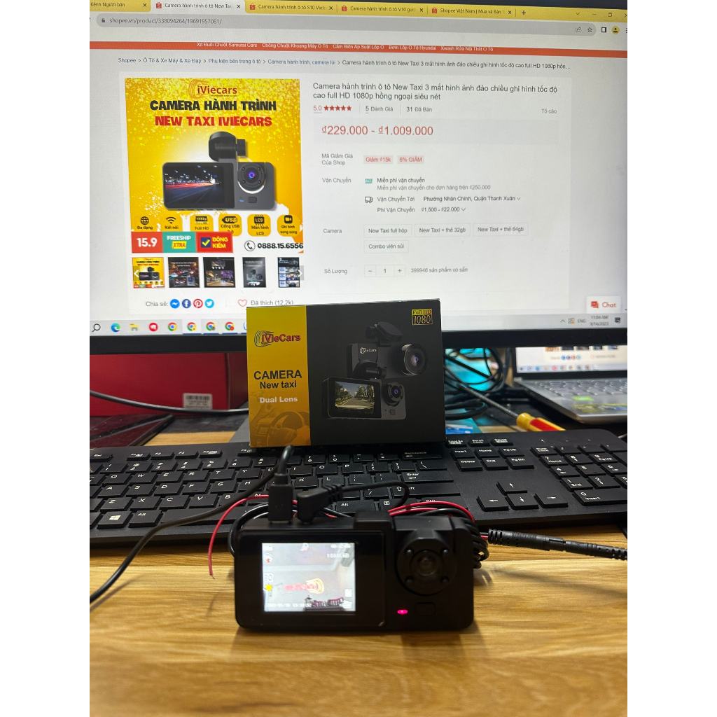 Camera hành trình ô tô New Taxi 3 mắt hình ảnh đảo chiều ghi hình tốc độ cao full HD 1080p hồng ngoại siêu nét