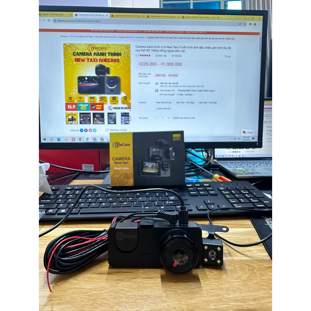 Camera hành trình ô tô New Taxi 3 mắt hình ảnh đảo chiều ghi hình tốc độ cao full HD 1080p hồng ngoại siêu nét