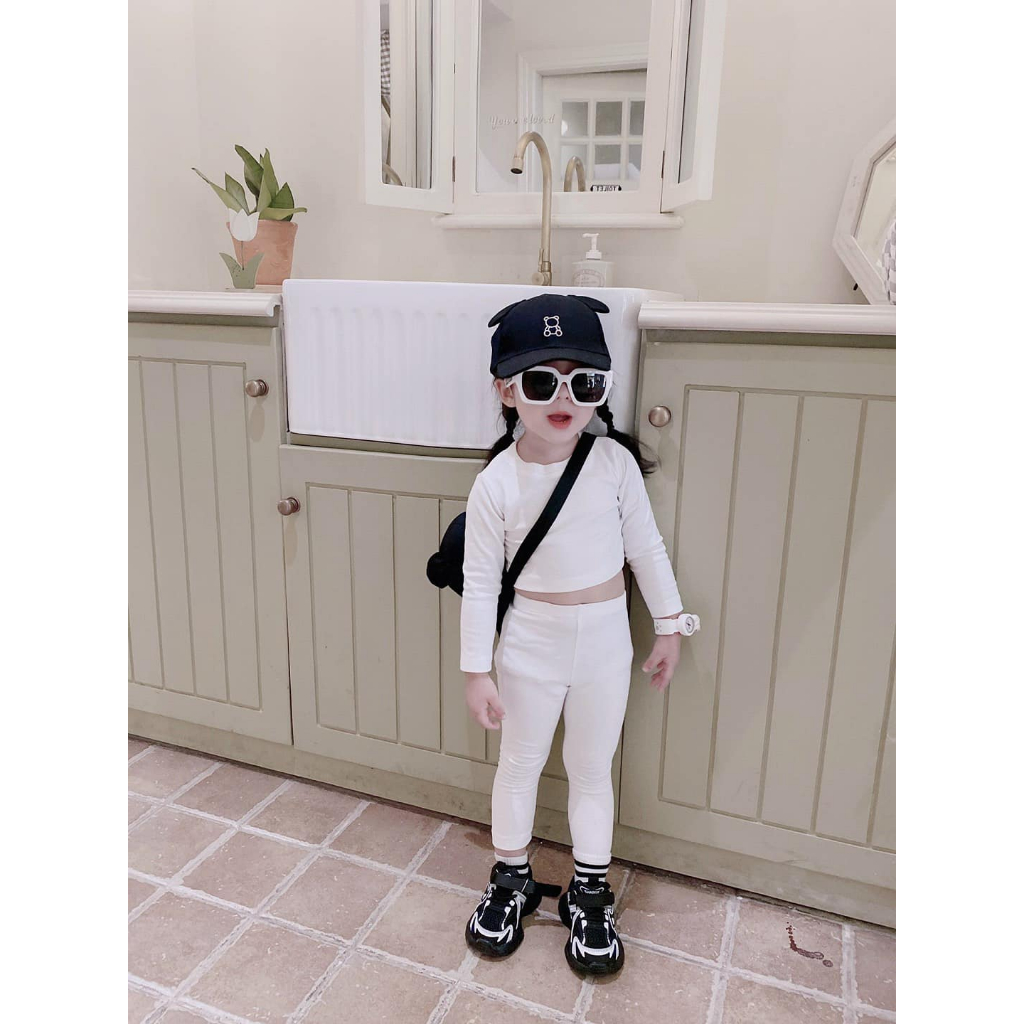 Áo Croptop Dài Tay Bé Gái Vải Zip Co Dãn Mạnh, Dễ Phối Đồ - BabyBoo - PiBo Store