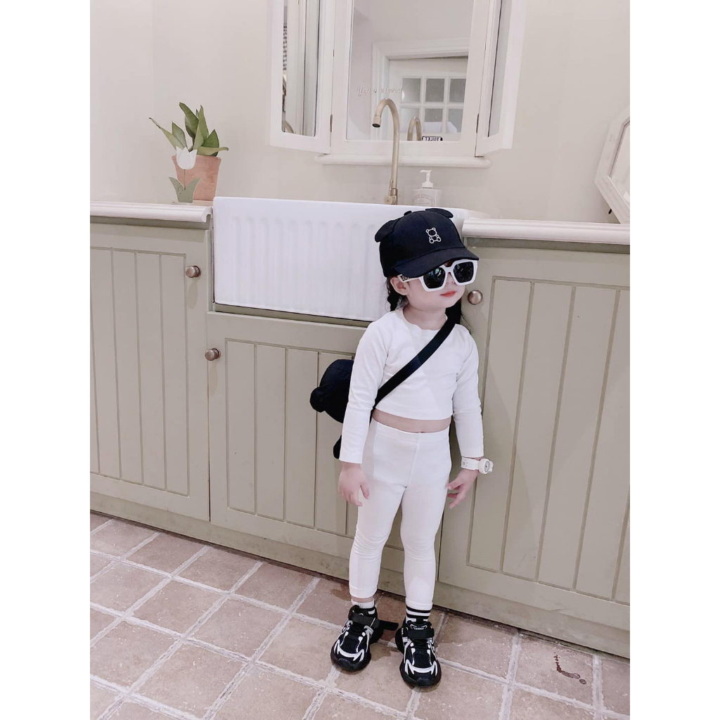 Áo Croptop Dài Tay Bé Gái Vải Zip Co Dãn Mạnh, Dễ Phối Đồ - BabyBoo - PiBo Store