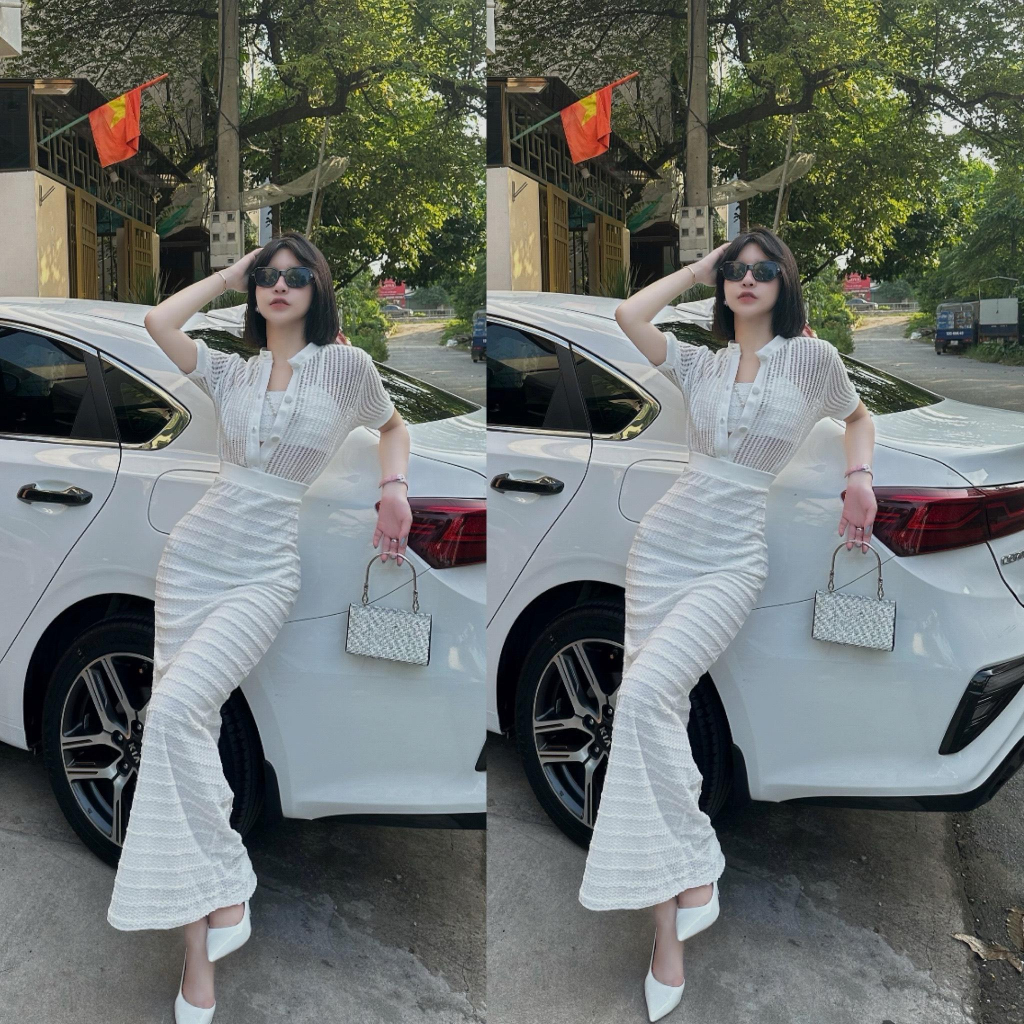 Set váy lưới ren thun 3 chi tiết by Thư Shop G30