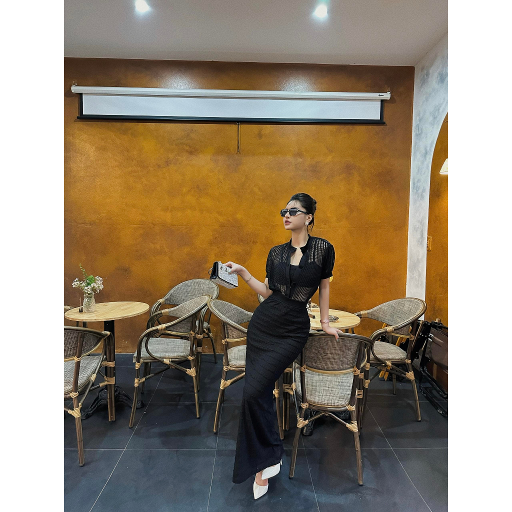 Set váy lưới ren thun 3 chi tiết by Thư Shop G30