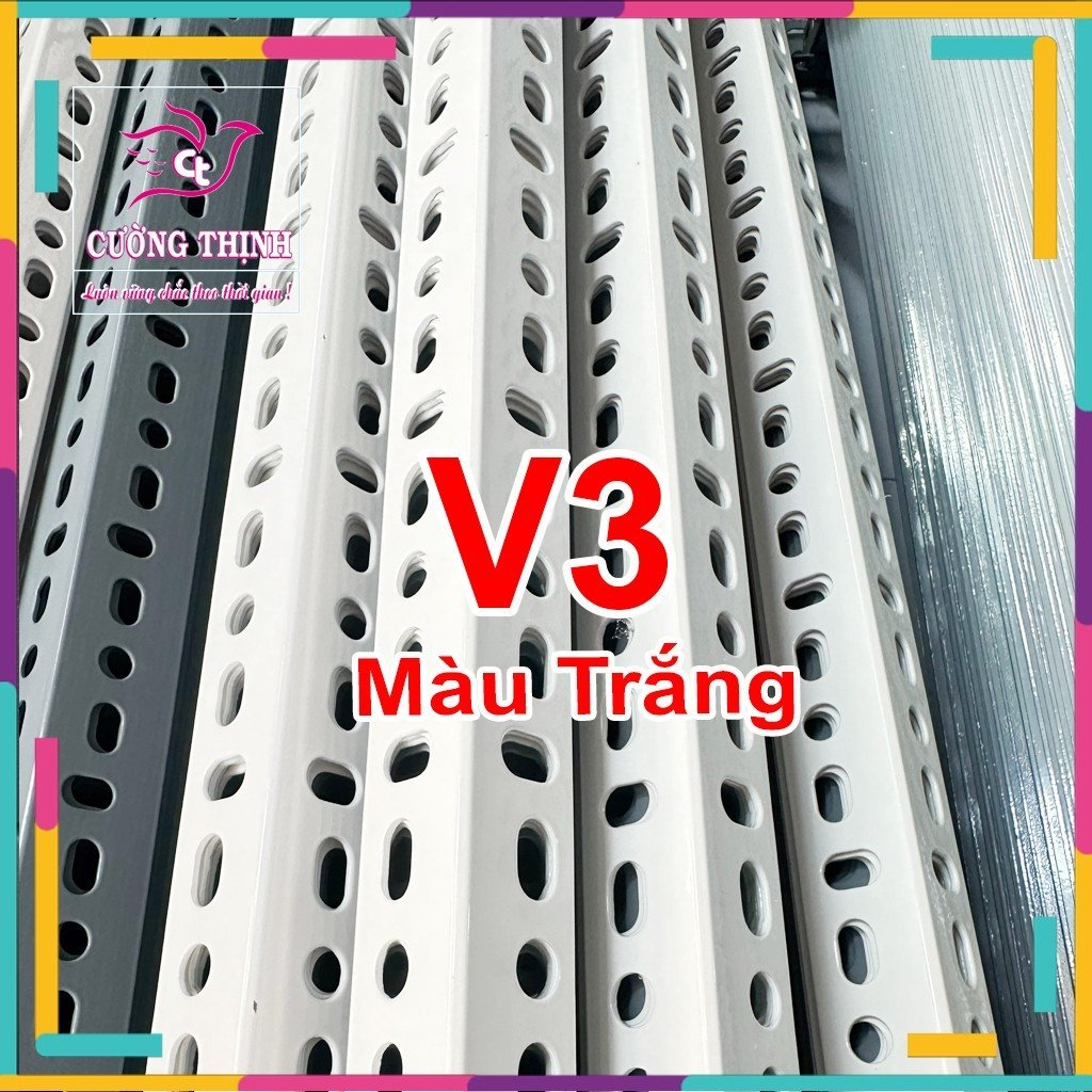 Thanh sắt V Lỗ 30x30mm dày 1.6 ly - dài 30-40-50-60-70-100cm. Thép V lỗ đa năng, làm kệ sắt V lỗ
