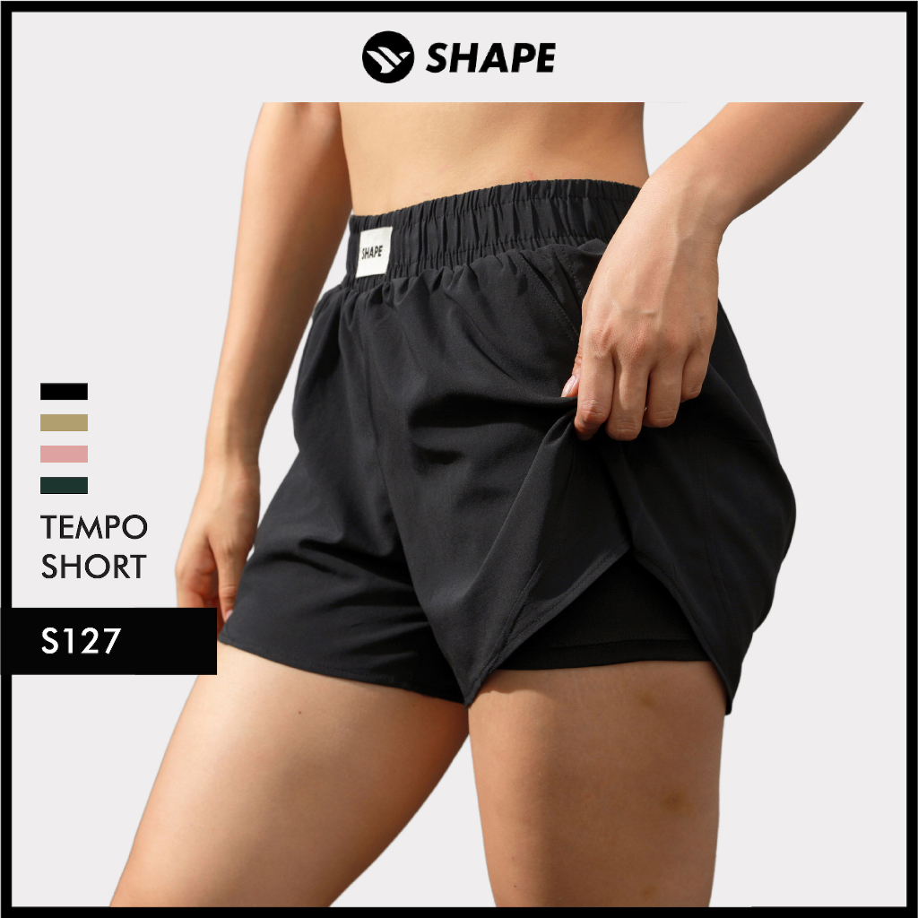 Quần short đùi thể thao nữ tập gym boxing chạy bộ 2 lớp gió mềm nhẹ cạp cao Tempo Short [S127]