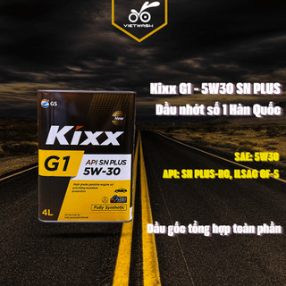 Nhớt ô tô Kixx G1 5W30 API SN Plus 4L [MIỄN PHÍ CÔNG THAY NHỚT]