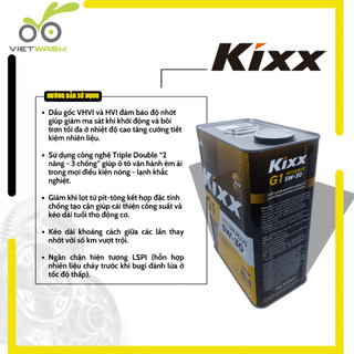 Nhớt ô tô Kixx G1 5W30 API SN Plus 4L [MIỄN PHÍ CÔNG THAY NHỚT]