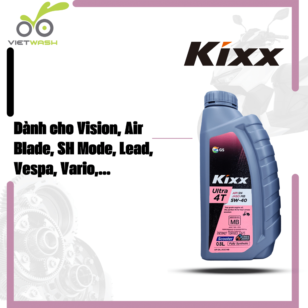 Nhớt xe máy, nhớt xe ga Kixx Ultra Scooter 5W40 API SN 800ml
