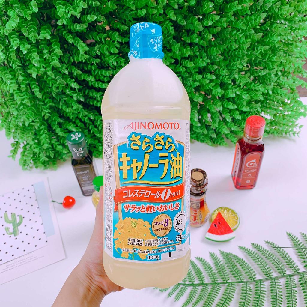 Thùng 10 Chai Dầu Hoa Cải Aijinomoto Nhật Bản 1000G/Chai