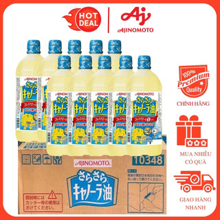 Thùng 10 chai dầu hoa cải aijinomoto nhật bản 1000g/chai
