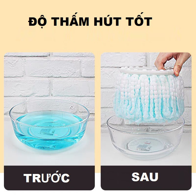 Sét 2 Bông Lau Nhà Dùng Cho Đa Số Cây Lau Nhà Xoay 360 Độ. Sợi Bông Dày Dặn Cao Cấp