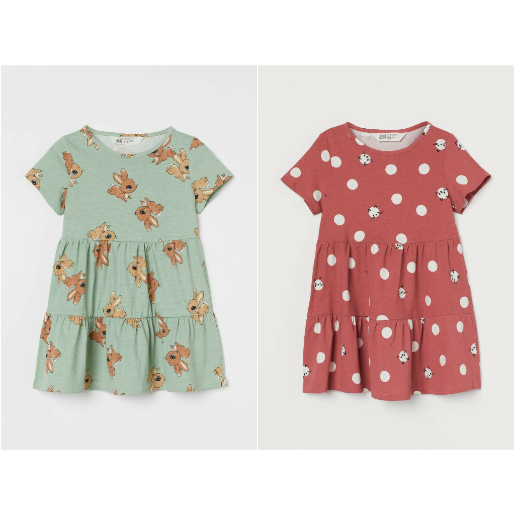 Váy ngắn tay thỏ xanh mèo HM H&M_authentic JP