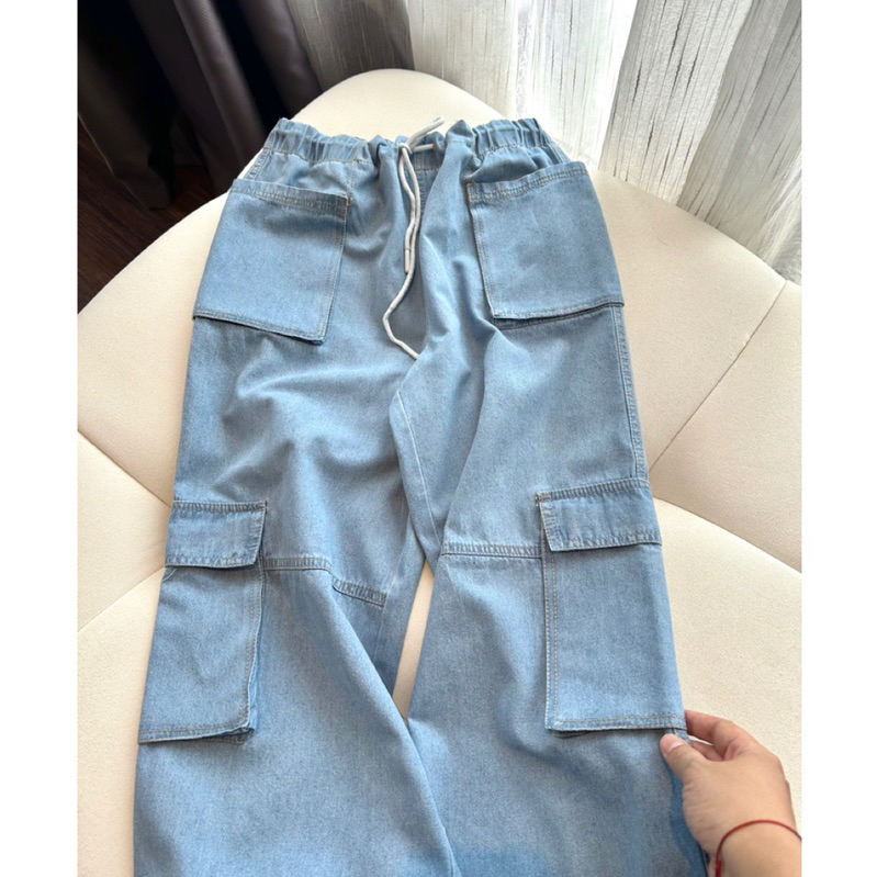Quần jean cargo túi hộp