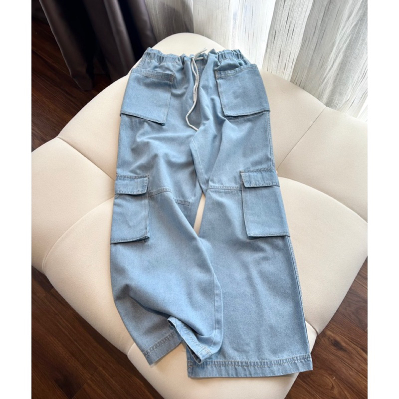 Quần jean cargo túi hộp