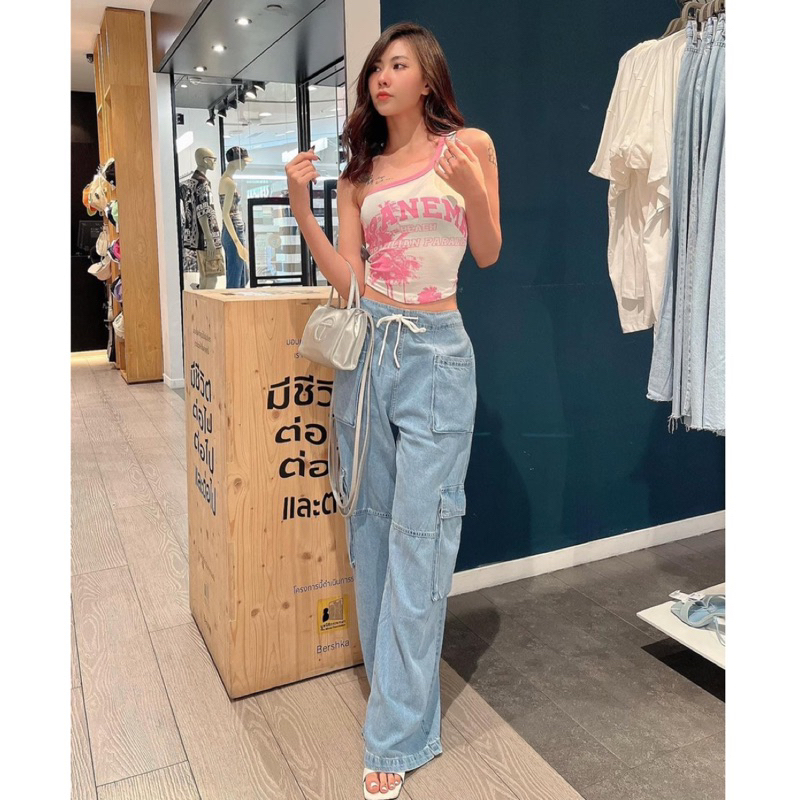 Quần jean cargo túi hộp