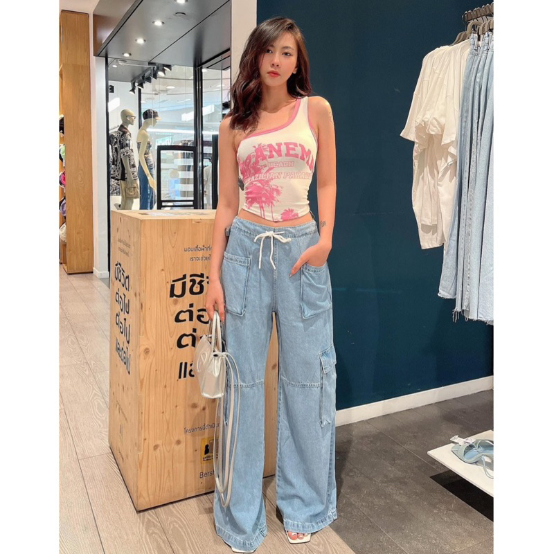 Quần jean cargo túi hộp