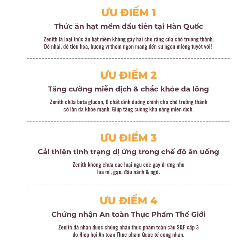 Thức ăn cho chó hạt mềm Zenith Adult,chó trưởng thành bịch 1.2kg