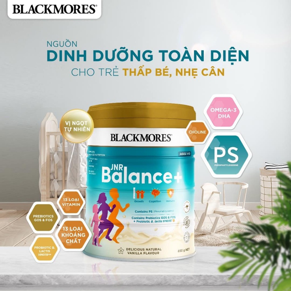 Sữa Blackmores JNR Balance+ Vanilla - Sữa Bột Công Thức Cao Năng Lượng 850g,400g