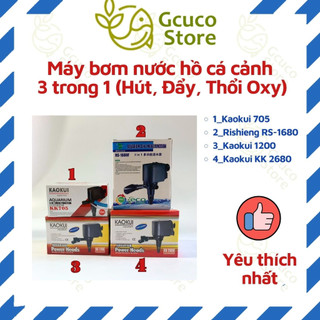 Máy bơm nước hồ cá cảnh  3 trong 1 (Hút, Đẩy, Thổi Oxy)