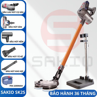 Máy hút bụi cầm tay không dây sakio lau siêu sạch pin bền nhập khẩu