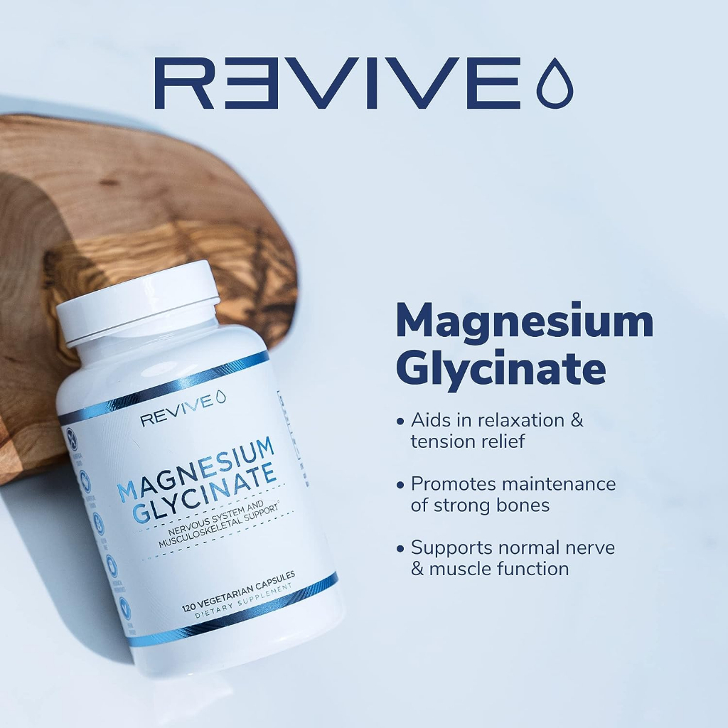 REVIVE Magnesium Glycinate 200mg 120 viên : Cải thiện trí nhớ, giảm stress by CBUM