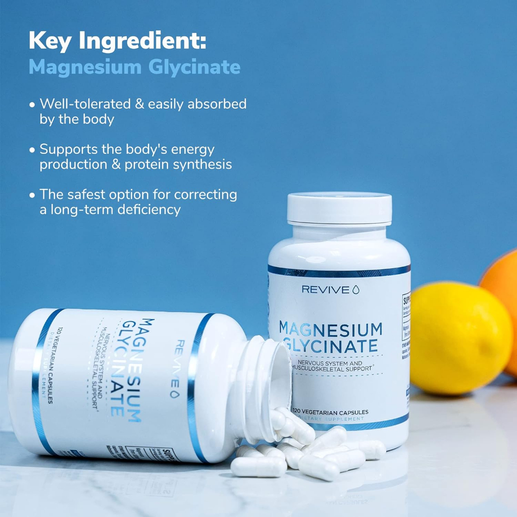 REVIVE Magnesium Glycinate 200mg 120 viên : Cải thiện trí nhớ, giảm stress by CBUM