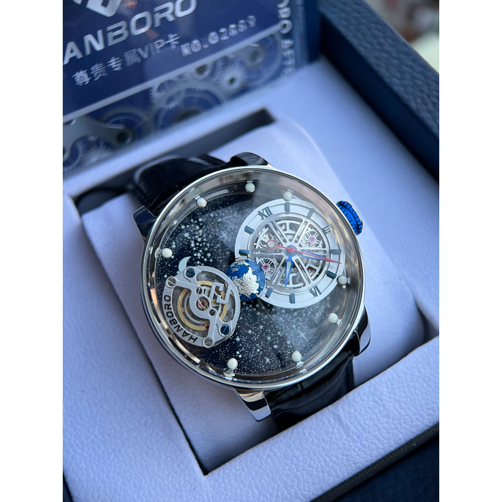 Đồng Hồ Nam Hanboro 1008 BẦU TRỜI ĐẦY SAO , Máy Automatic , Size 44mm