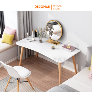 Bàn làm việc chống gù mặt cong phong cách Bắc Âu thương hiệu DECOMAN - D06