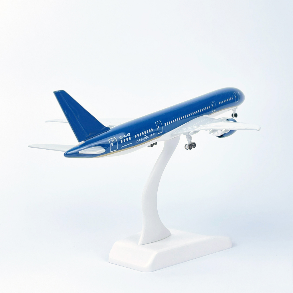 Mô hình máy bay VN Boing 787 bằng kim loại có đế trưng bày dài 16cm và 20cm