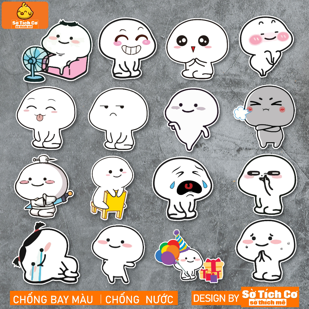 Cutie chống nước sticker dán mũ bảo hiểm, laptop, điện thoại, đàn guitar, vali. MSP: NS54