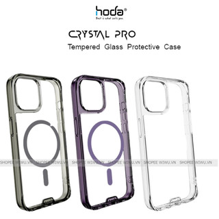 HODA Crystal Pro Case - Ốp lưng kính trong suốt IPhone 17 Pro Max / Air / 16 Plus / 15 chống sốc tiêu chuẩn