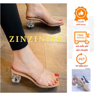 Guốc nữ ms1- Guốc quai trong 1 bản gót trụ 5 cm