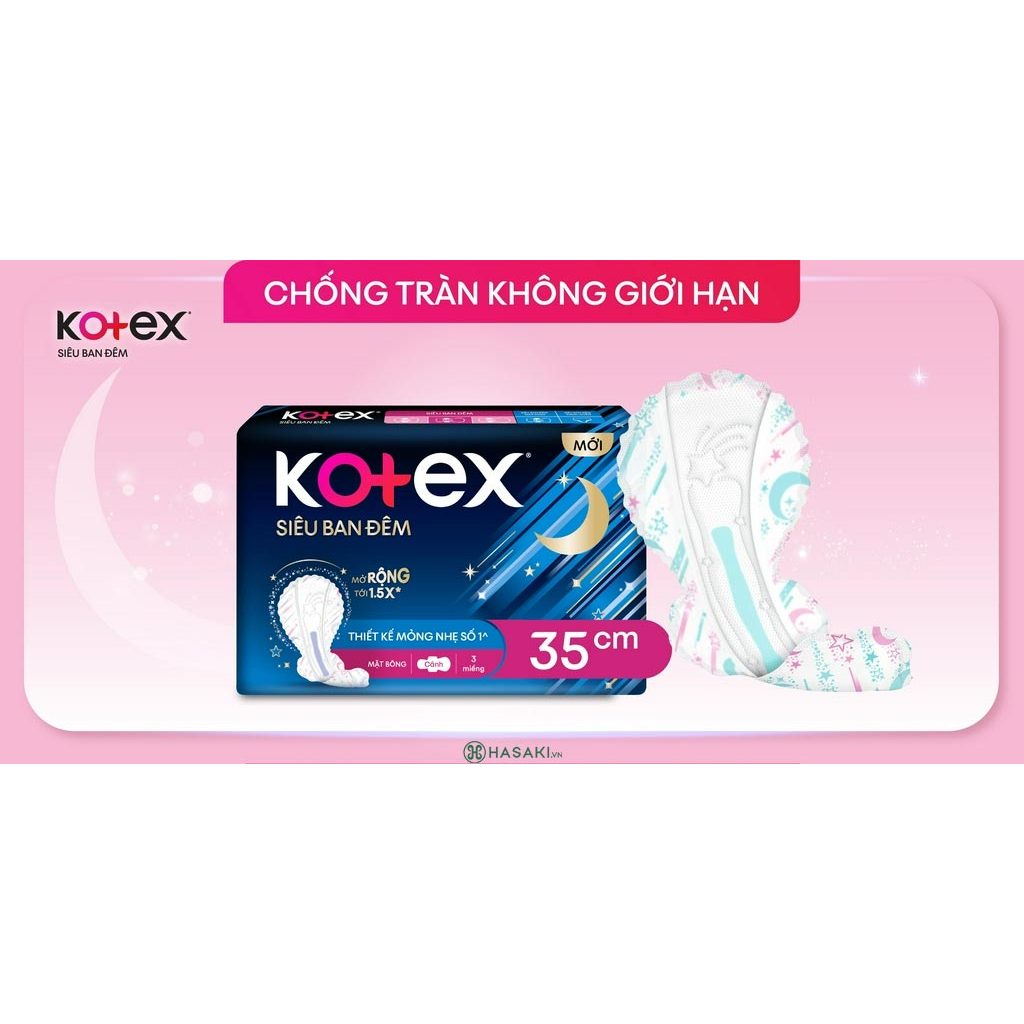 Băng vệ sinh Kotex Siêu Ban Đêm 35cm