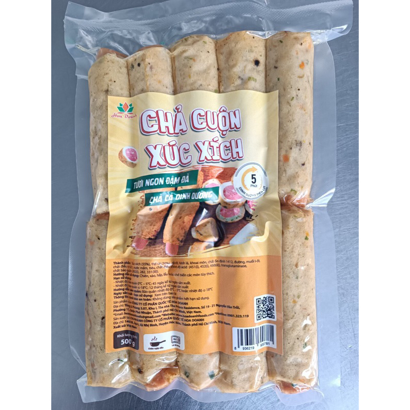 CHẢ CÁ CUỘN XÚC XÍCH THƠM NGON 500GR/10CÂY