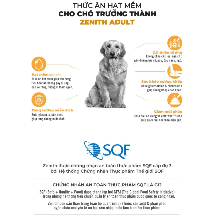 Thức ăn cho chó hạt mềm Zenith Adult,chó trưởng thành loại 3kg