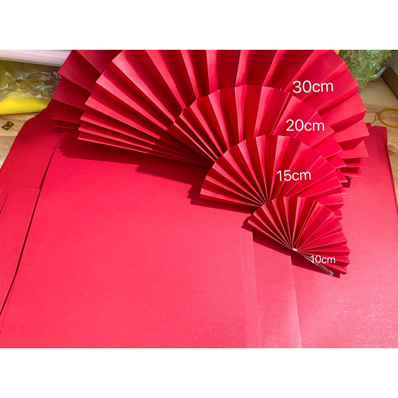 Quạt giấy kích thước 30cm nửa quạt túi 5 cái