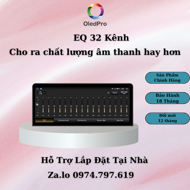 Màn hình Android cho ô tô OLEDPRO Premium 12.3inh Ram4GB Rom 32GB Bản Cao Cấp