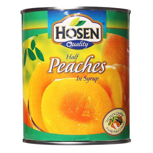 Đào Ngâm Nước Đường Hosen Miếng To, Giòn Lon 825g - Nguyên Liệu Pha Chế