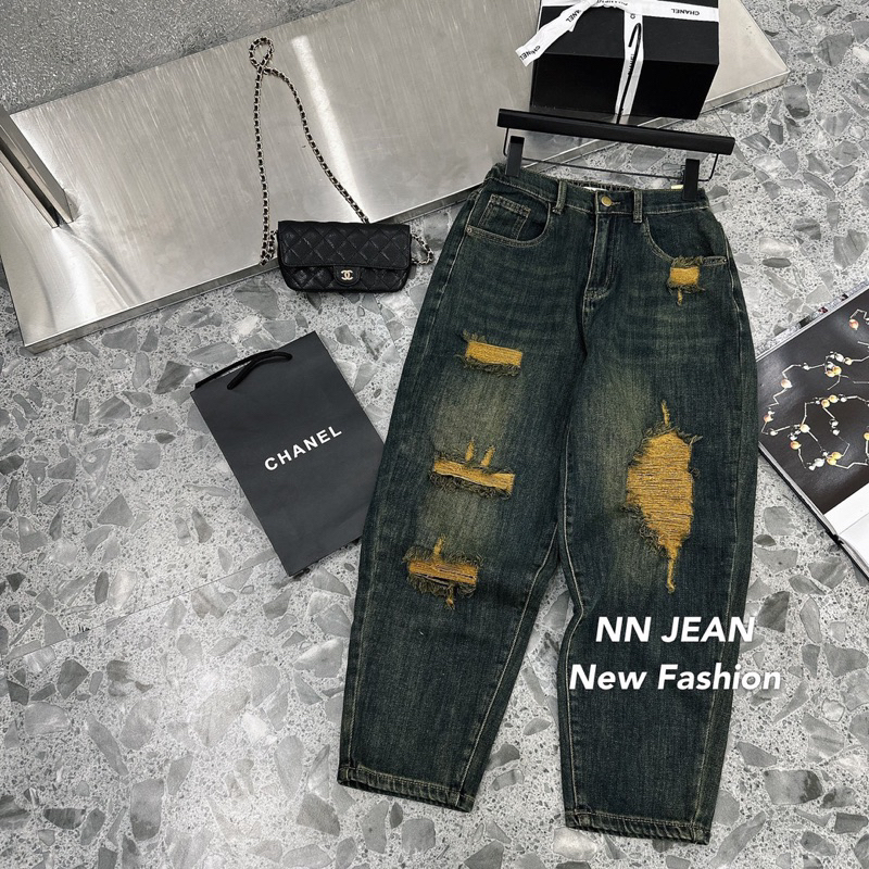 Quần jeans bò baggy rách hàng QCL1