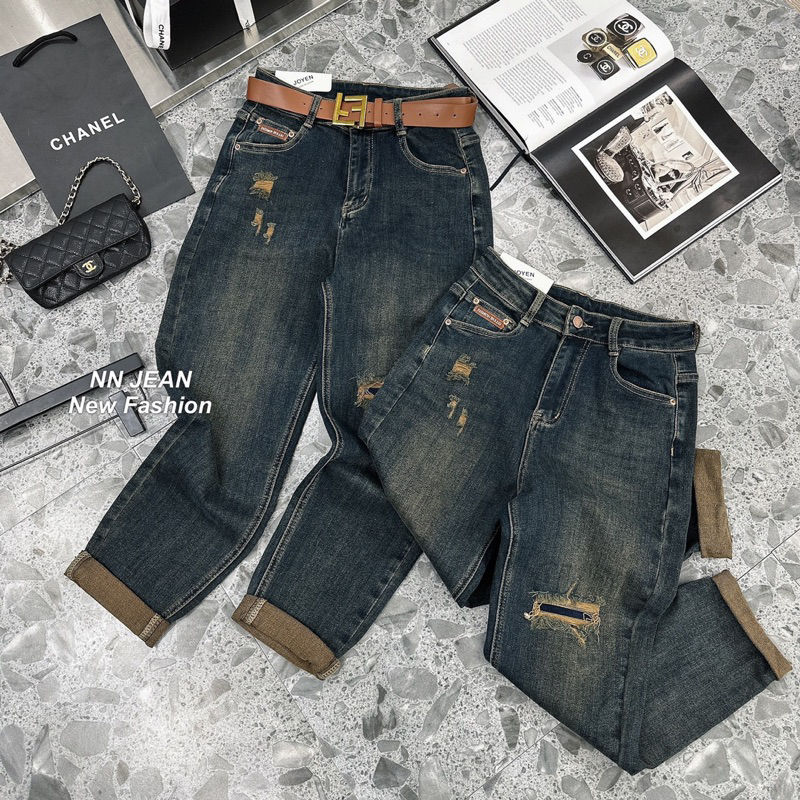 Quần jeans bò baggy rách hàng QCL1