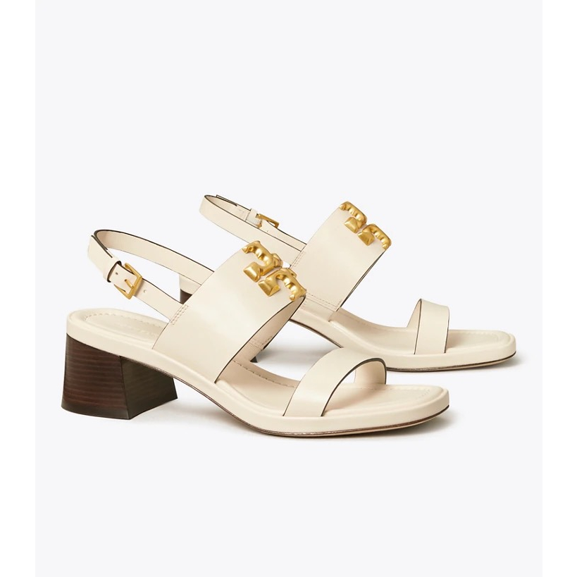 Giày Sandal Cao Gót Da Quai Ngang Tory Burch 5p