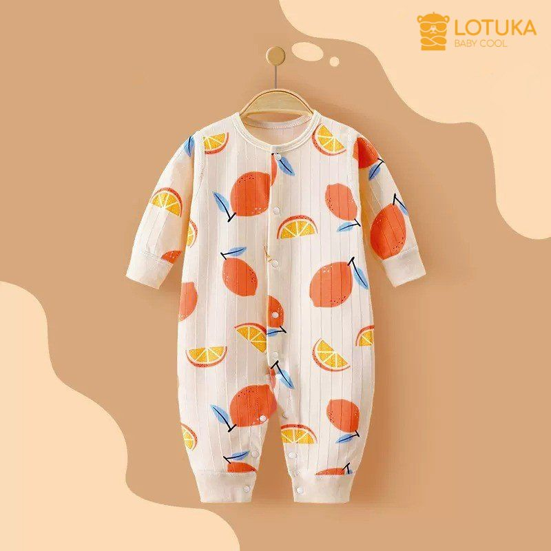 Bodysuit Thu Đông LOTUKA Chất Len Tăm Ấm Áp, Bộ Đồ Liền Thân Cho Bé Họa Tiết Đáng Yêu, Quần Áo Trẻ Em Size 3-12kg