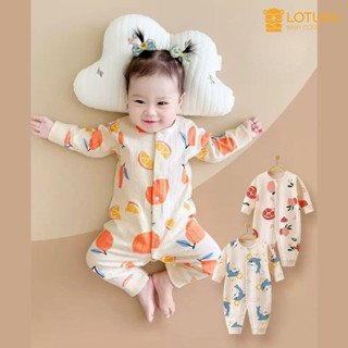  Bodysuit Thu Đông LOTUKA Chất Len Tăm Ấm Áp Bộ Đồ Liền Thân Cho Bé Họa Tiết Đáng Yêu Quần Áo Trẻ Em Size 3-12kg 